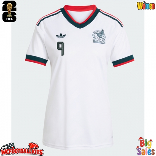 Mexico Raul Jimenez #9 Replica Away Stadium Shirt for Women World Cup 2026 Short Sleeve